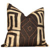 20"x20" African Bantu Pillow, Peppercorn, With Pillow Insert