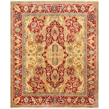 Pasargad Agra Collection Hand-Knotted Lamb's Wool Area Rug, 8' 0"x9' 10"