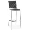 Modern Contemporary Bar Stools, Chairs, Black Leatherette Chrome Steel, Set of 2