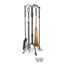 Twisted Rope Tools in Vintage Iron - Fireplace Accessories