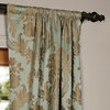Magdelena Jade & Gold Faux Silk Jacquard Curtain Single Panel, 50"x 120"