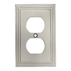 Cosmas - Cosmas 25026-SN Satin Nickel Single Duplex Outlet Wall Plate - Switch Plates And Outlet Covers