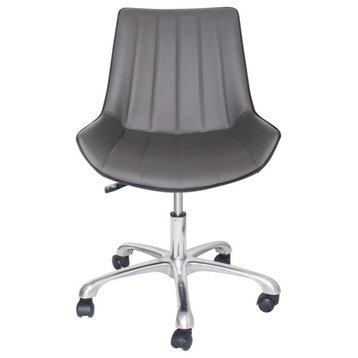 22 Inch Swivel Office Chair Grey Grey Contemporary