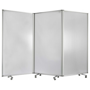 HomeRoots 106" x 1" x 71" White, Metal and PVC Resilient Screen