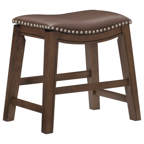 Yannis 18" Height Saddle Stool, Brown