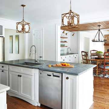Natural Wood, White and Tile Kitchen