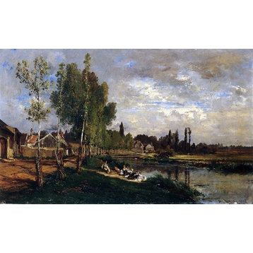 Alexandre-Rene Vernon Washerwomen by the Water at Morning Wall Decal