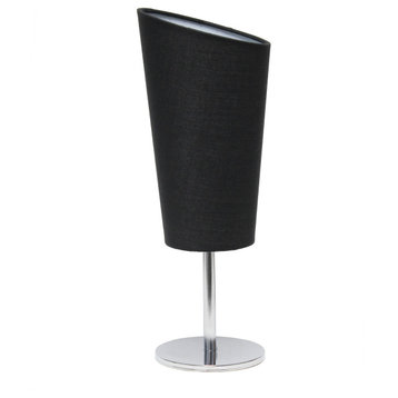 Simple Designs Mini Chrome Table Lamp With Angled Fabric Shade