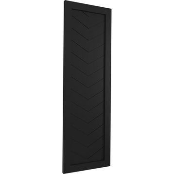 12"W True Fit PVC Single Panel Chevron Modern Style, Black, 29"H
