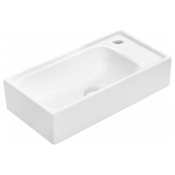 Minimal 4050 Vessel Bathroom Sink in Glossy White with Single Faucet Hole