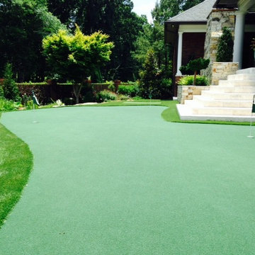 Beautifully Landscaped Spartanburg, SC Synthetic Putting Green