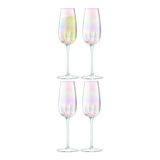 LSA International Flute Glasses, Pearl Champagne, Set of 4 - Contemporary - Wine  Glasses - by Silver & Crystal Gallery | Houzz