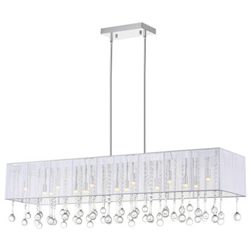 Water Drop 17 Light Drum Shade Chandelier With Chrome Finish