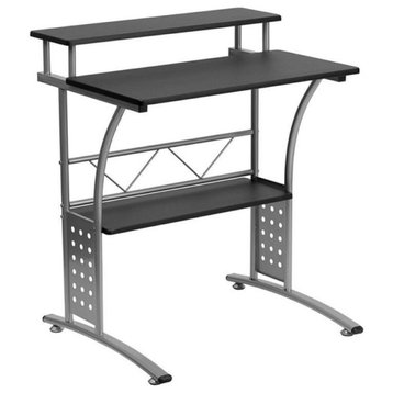 Scranton & Co Steel Metal/Wood Home Office Computer Desk in Black