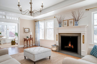 Living room - transitional living room idea in Boston