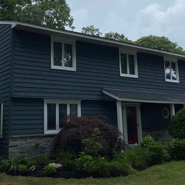 Greenlawn Siding - Midnight Blue & Mission Point | Alpha Windows & Siding