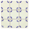 Handmade Tierra y Fuego Ceramic Tile, Blue Ville, Set of 9