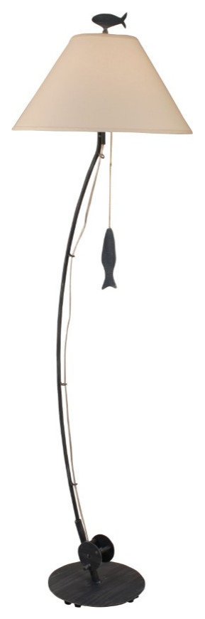 Weathered Navy Sea Fishing Pole Floor Lamp - Rustic - Floor Lamps - by ...