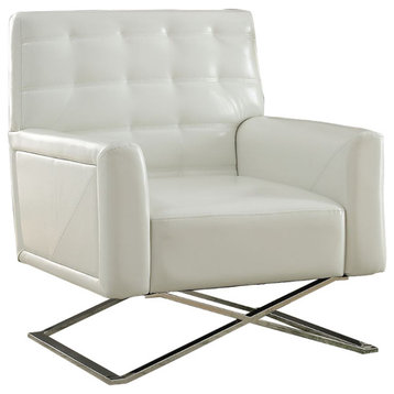 Leatherette Accent Chair, White