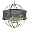 Colson 9 Light Chandelier, Pewter With Matte Black Shade