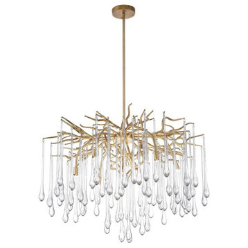 CWI Lighting 1094P26-6-620 6 Light Chandelier with Gold Leaf Finish