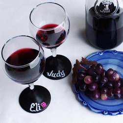 Chalkboard Wine Glasses - Cups And Glassware