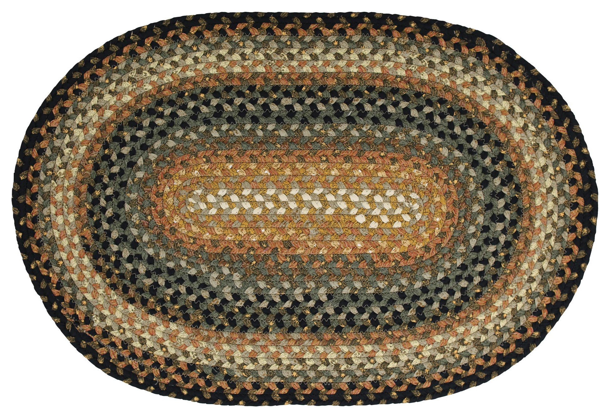 Cornbread Rug Cocoa Bean Oval Cotton Braided Rug - 30