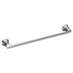 Moen - Moen Doux 18" Towel Bar, Chrome - A graceful arc and unique, soft-stream water flow, make Doux the perfect addition to any bathroom interior as it redefines modern in the language of great design. The D-shaped spout was carefully crafted to present the water in a flat, thin silky ribbon to continue the clean lines of the faucets smooth, wide form.