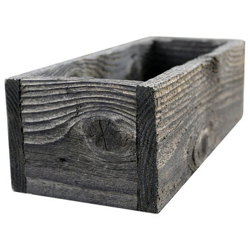12" Rustic Planters Box, Short Version, Natural Weathered, 5"
