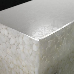 White Shell & Pebble Crosssection Kitchen Counter - Kitchen Worktops