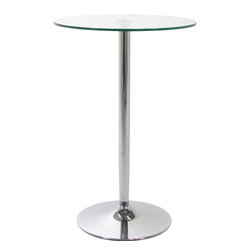 High Bar (Poseur) Table with clear glass top - Indoor Bistro Tables