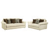 2-Piece Majestic Dove Fabric Upholstered Sofa and Love Seat Set