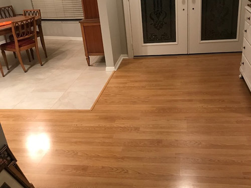 Laminate Flooring Matching Impossibility Seem Obvious Because They Are Right Next To Each Other Does Anyone Have Any Ideas On How Solve This Problem Should I Go With An Imperfect Match