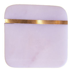 White Marble and Brass Coasters - Tabletop