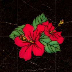 Translucent back-lit hibiscus - Tile