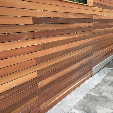 Cedar privacy screen - detail