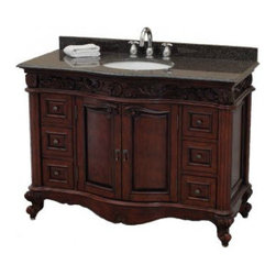 Pegasus Estates Vanity in Rich Mahogany with Granite Vanity Top - Bathroom Vanities And Sink Consoles