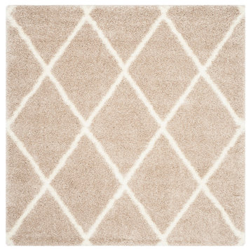 Safavieh Montreal Shag Collection SGM831 Rug, Beige/Ivory, 6'7" Square