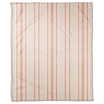 Watercolor Stripes Dots 50x60 Throw Blanket, Orange