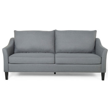 Tess Contemporary Fabric 3 Seater Sofa, Charcoal/Dark Brown