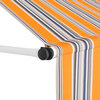 vidaXL Retractable Awning Folding Arm Awning 98.4" Yellow and Blue Stripes