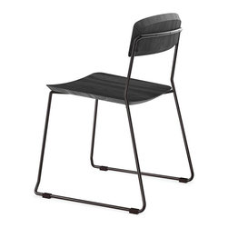 Winnie Matte Black Dining Chair with Solid European Oak Seat and Backrest by Gli - Dining Chairs