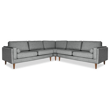 Hudson Dark Gray Fabric Modern Living Room Corner Symmetrical Sofa