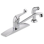 Delta - Delta 134/100/300/400 Series Single Handle Kitchen Faucet with Spray, Chrome - You can install with confidence, knowing that Delta faucets are backed by our Lifetime Limited Warranty.