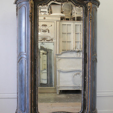19th Century Louis XV Style French Polychromed Armoire