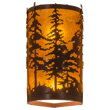 6W Tall Pines Corner Wall Sconce