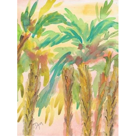 "Sunset Palms 4" Poster Print by Beverly Dyer, 9"x12"