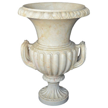 Vintage American Style Beige Natural Marble Planter