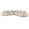 Contemporary Beige Natural Linen Upholstered Modular Corner Sectional Sofa