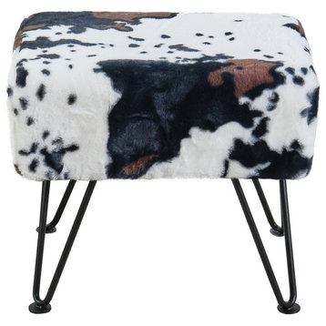 Cows Flowers Rectangle Ottoman, Cows Flowers, 19x13x17